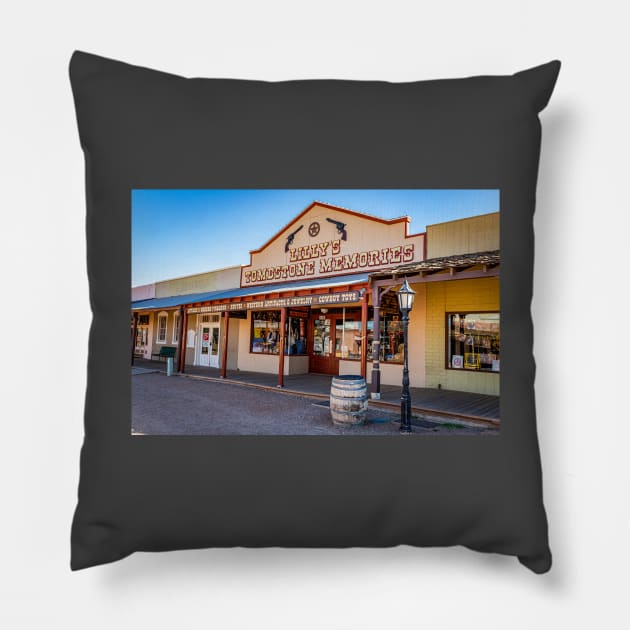 Allen Street in Tombstone, Arizona Pillow by Gestalt Imagery