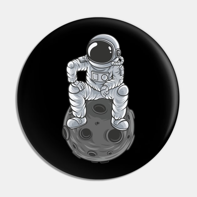 Astronaut on the Moon - Astronaut Suit - Spaceman Pin by edwardechoblue