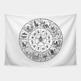 zodiac diagram Tapestry