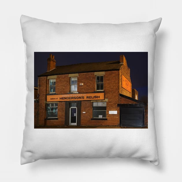 Henderson's Relish Old Building Pillow by galpinimages