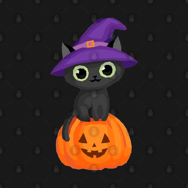 Cute Cat Witch by Glenn Landas Digital Art