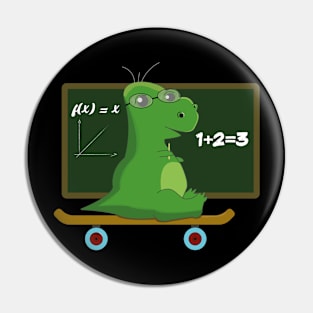 Dinosaur Math Nerd Pin