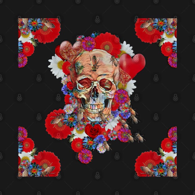 Skull Flower Power III by zuzugraphics