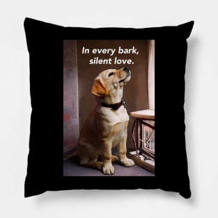 In every bark, silent love - Dog love Pillow