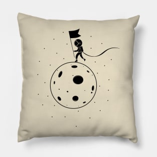 Black and White Moon Landing Pillow