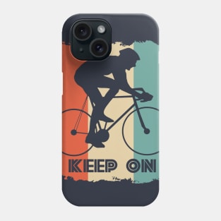 Vintage Retro Cyclist Keep On Distressed Phone Case