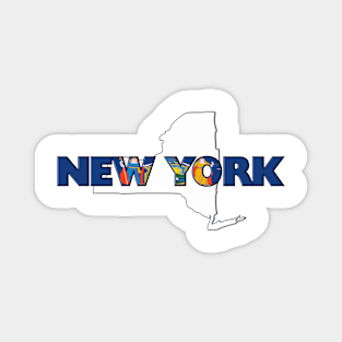 New York Colored State Letters Magnet