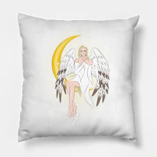 Crescent Moon Angel Pillow