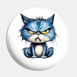 funny blue cat Pin