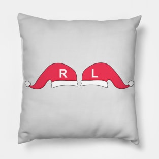 Left and Right Santa Hat X-Ray Markers - White Background Pillow