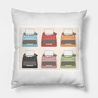 Cute Colourful Typewriters Pillow