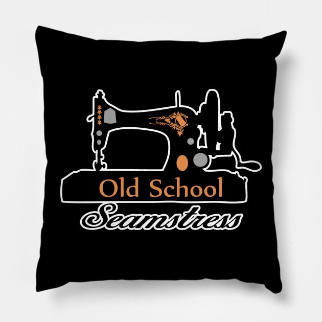 Old-School Seamstress Pillow by Illustratorator