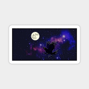 Raven and Moon (Landscape) Magnet