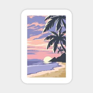 Sunset at the beach Magnet