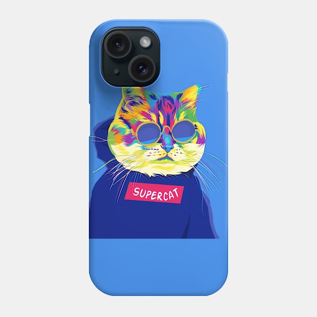 Supercat colorful Phone Case by Fadmel