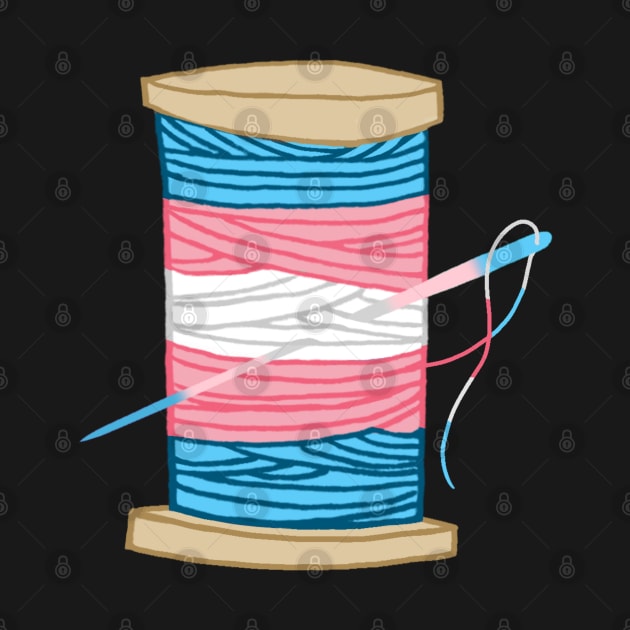 Thread Spool of Transgender Pride Flag Japanese Ocean Wave by Mochabonk