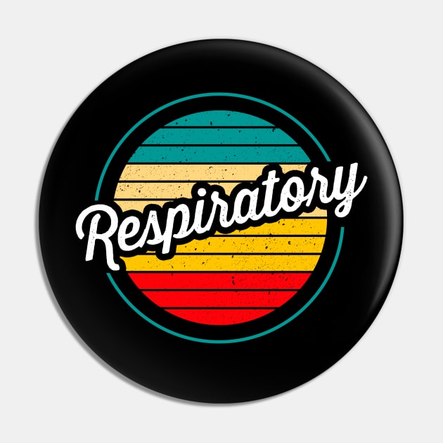 Respiratory Therapist Retro Vintage Sunset Pin by BDAZ