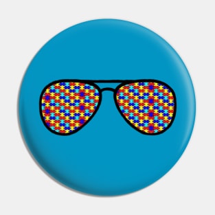 Puzzle Glasses Pin