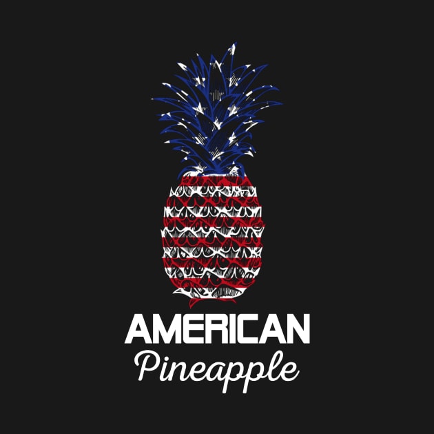 American Pineapple America Flag 4th July by Terryeare