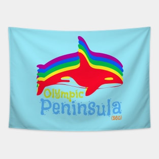 Orca Rainbow Olympic Peninsula Love Tapestry