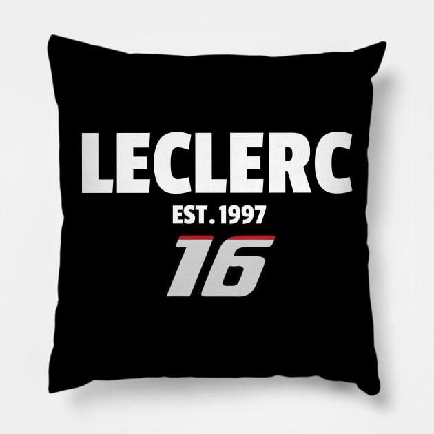 F1 Leclerc 16 Pillow by LingoLingo