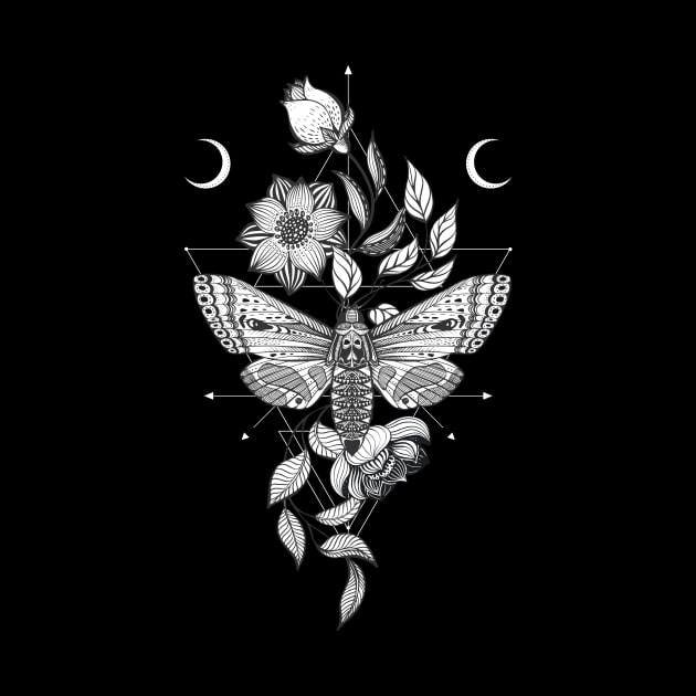 Death Moth & Flowers • Goth by Rike Mayer