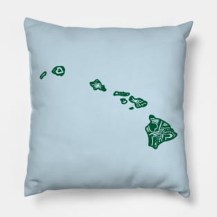 Green Hawaii State Gift Mandala Yoga HI Art Pillow