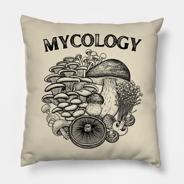 Mycology Wild Mushrooms Pillow by soulfulprintss8