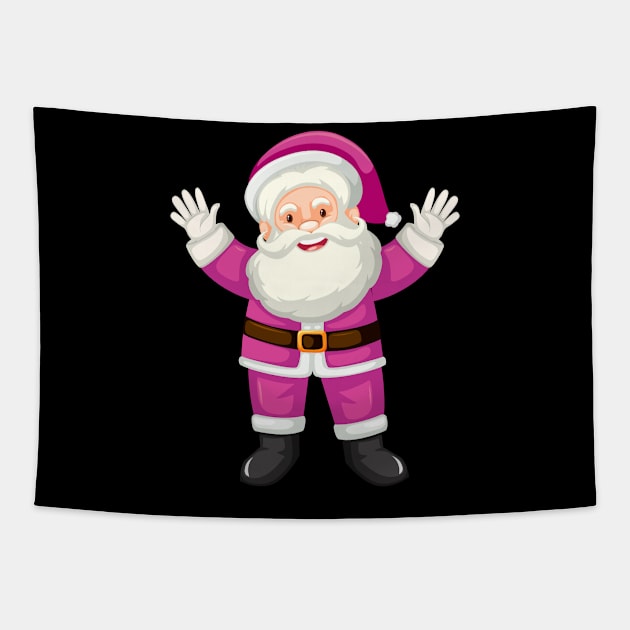 Retro Vintage Pink Santa Claus Tapestry by reedae