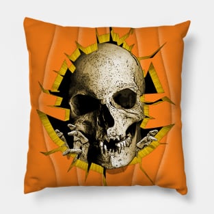Creepy Halloween Skull Pillow