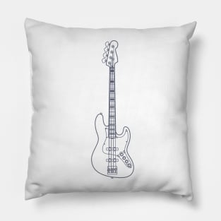 J-style Bass Guitar Outline Pillow