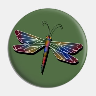 Rainbow Dragonfly Pin