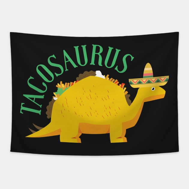 Funny Tacosaurus Taco Dinosaur Tapestry by GDLife