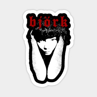 red and white bjork vintage Magnet