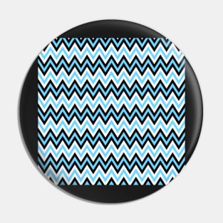 Abstract Chevrons Blue / Black Pattern Pin