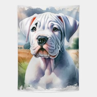 Watercolor Dogo Argentino Puppies - Cute Puppy Tapestry