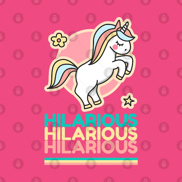 Hilarious Repeat Typography & Cute Unicorn Colorful by Inspire Enclave