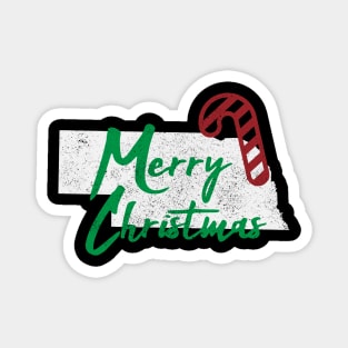 Nebraska Merry Christmas Magnet