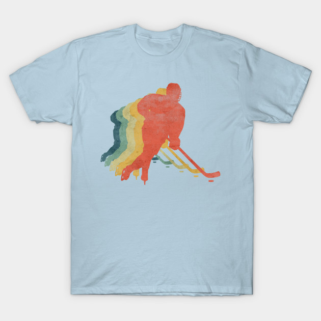 Disover Ice Hockey Player Skating Retro Vintage Color - Ice - T-Shirt