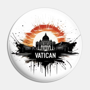 Vatican City Travel Ink Art Painting Pin