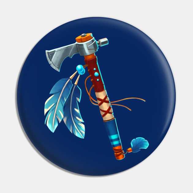 Blue tomahawk Pin by Yana Graffox