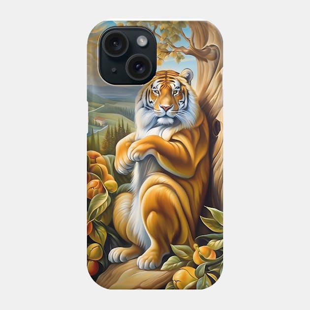 Majestic Reverie: Tiger's Oasis Phone Case by AlexBRD