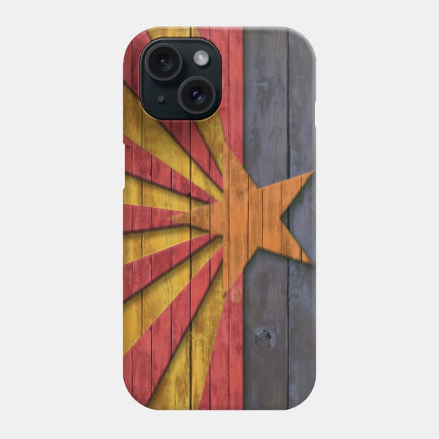 Vintage Flag of Arizona Wood Look Phone Case by E