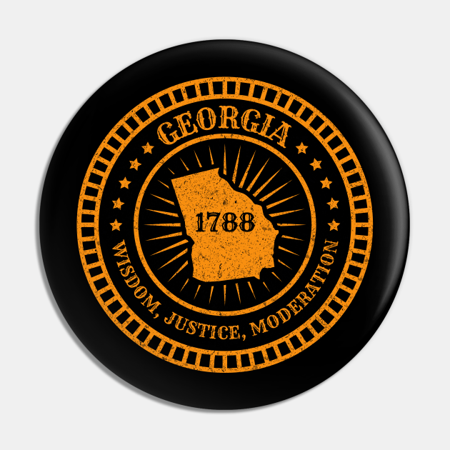 State Map GA Motto Flag Empire State of the South State Map Pin TeePublic