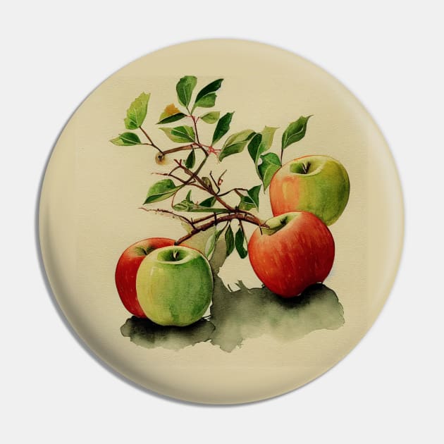 Red and Green Apples Pin by fistikci