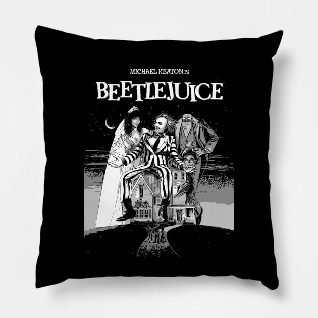 Beetle Juice Artwork Pillow by SAN ART STUDIO 