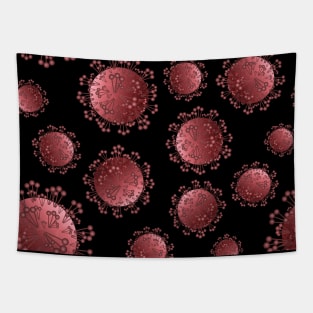 Red coronavirus bacteria pattern Tapestry