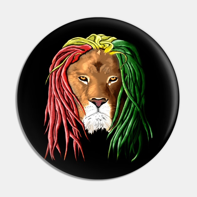 Rastafari Lion Pin by macdonaldcreativestudios