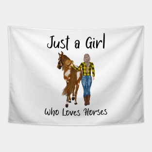 Just A Girl Who Loves Horses Tapestry