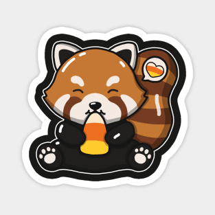 Cute Red Panda Eating Candy Corn Magnet